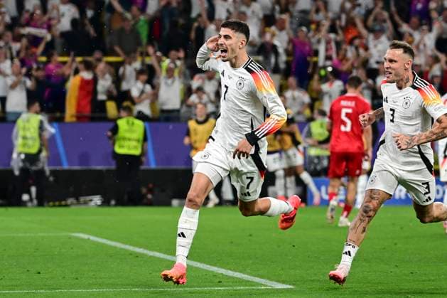 Torjubel zum 1:0 durch Kai Havertz 7 (Deutschland), Deutschland vs. Daenemark, Fussball, UEFA EURO, EM, Europameisterschaft,Fussball 2024, Achtelfinale, 29.06.2024 Dortmund Nordrhein-Westfalen Deutschland
