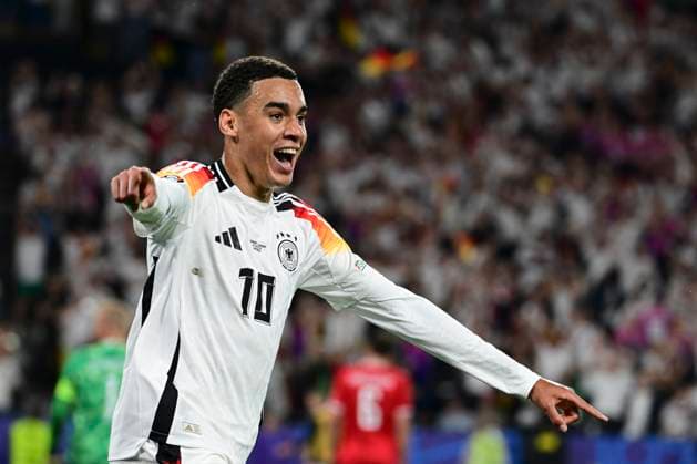 Torjubel zum 2:0 durch Jamal Musiala 10 (Deutschland), Deutschland vs. Daenemark, Fussball, UEFA EURO, EM, Europameisterschaft,Fussball 2024, Achtelfinale, 29.06.2024 Dortmund Nordrhein-Westfalen Deutschland