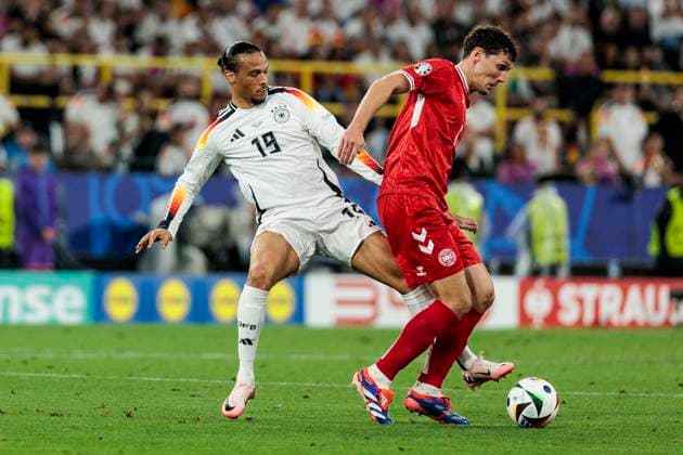 UEFA EURO, EM, Europameisterschaft,Fussball 2024: Deutschland - Dänemark; 29.06.2024 Leroy Sane (Deutschland, 19), Andreas Christensen (Dänemark, 6). UEFA EURO 2024: Deutschland - Dänemark; BVB Stadion Dortmund, Dortmund am 29.06.2024 Copyright: xBEAUTIFULxSPORTS Wunderlx