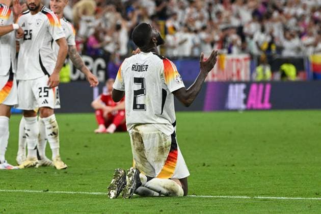 Fußball, Herren, Saison 2023 24, Euro EM 2024 (Achtelfinale in Dortmund), Deutschland - Dänemark, Antonio Rüdiger Ruediger (Deutschland) jubelt nach dem 2:0-Sieg , 29.06. 2024, Copyright: xMatthiasxKochx