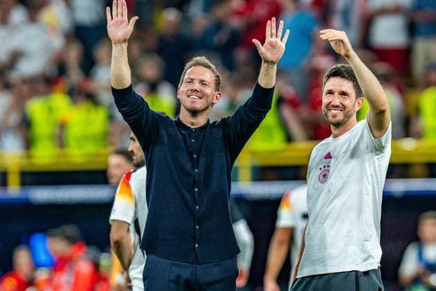 Julian Nagelsmann (Deutschland, Bundestrainer) freut sich nach Abpfiff, Freude Deutschland vs. Daenemark, Herren, Fussball, Achtelfinale, EURO 2024, 29.06.2024, Europameisterschaft Deutschland vs. Daenemark, Herren, Fussball, Achtelfinale, EURO 2024, 29.06.2024, Europameisterschaft Dortmund Copyright: xEibner-Pressefoto BahhoxKarax EP_GER