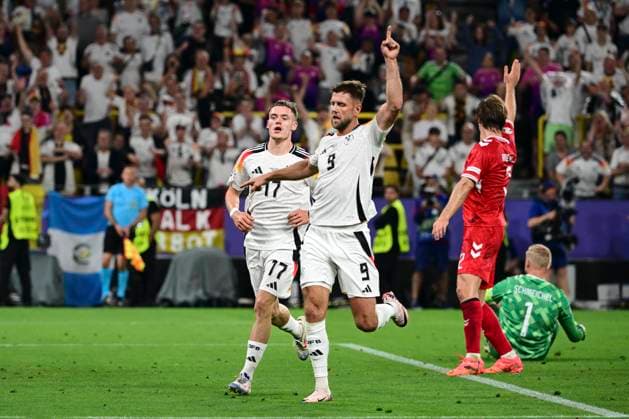 Florian Wirtz 17 (Deutschland) und Niclas Füllkrug 9 (Deutschland), Deutschland vs. Daenemark, Fussball, UEFA EURO, EM, Europameisterschaft,Fussball 2024, Achtelfinale, 29.06.2024 Dortmund Nordrhein-Westfalen Deutschland