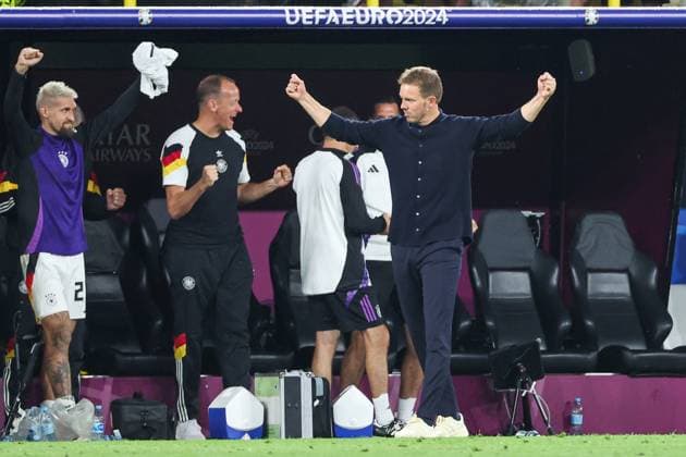 EM 2024: Deutschland - Dänemark am 29.06.2024 in dem BVB Stadion Dortmund in Dortmund Schlussjubel Jubel und Freude über den Sieg bei Trainer Head Coach Julian Nagelsmann (Deutschland)