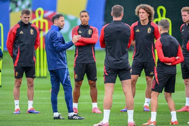 Belgium Media Activities - UEFA EURO, EM, Europameisterschaft,Fussball 2024 30 06 2024 FREIBERG AM NECKA, GERMANY - JUNE 30 : Tedesco Domenico head coach of Belgium during a training session of the Belgian Red Devils at the UEFA EURO 2024 European Football Championship tournament on June 30, 2024 in Freiberg am Necka, Germany, 30 06 2024 Freiberg am Necka Germany  Copyright: xVincentxKalutx