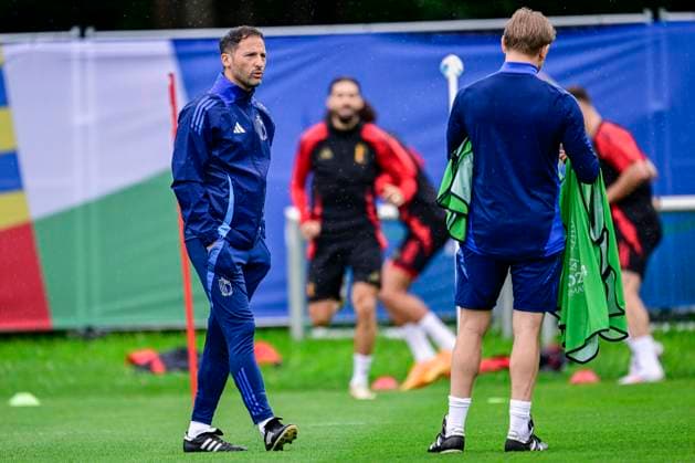 Belgium Media Activities - UEFA EURO, EM, Europameisterschaft,Fussball 2024 30 06 2024 FREIBERG AM NECKA, GERMANY - JUNE 30 : Tedesco Domenico head coach of Belgium during a training session of the Belgian Red Devils at the UEFA EURO 2024 European Football Championship tournament on June 30, 2024 in Freiberg am Necka, Germany, 30 06 2024 Freiberg am Necka Germany  Copyright: xPeterxDexVoechtx