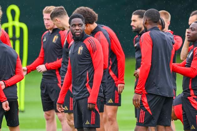 Belgium Media Activities - UEFA EURO, EM, Europameisterschaft,Fussball 2024 30 06 2024 FREIBERG AM NECKA, GERMANY - JUNE 30 : Mangala Orel midfielder of Belgium during a training session of the Belgian Red Devils at the UEFA EURO 2024 European Football Championship tournament on June 30, 2024 in Freiberg am Necka, Germany, 30 06 2024 Freiberg am Necka Germany  Copyright: xVincentxKalutx