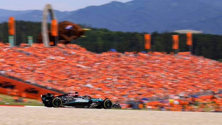 FORMULA 1 - GP of Austria 2024 SPIELBERG,AUSTRIA,30.JUN.24 - MOTORSPORTS, FORMULA 1 - Grand Prix of Austria, Red Bull Ring. Image shows George Russell (GBR Mercedes).  GEPAxpictures xMarioxBuehner-Wei