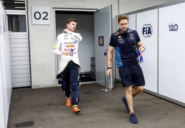 SPIELBERG - (l-r) Max Verstappen (Red Bull Racing), Rupert Manwaring after the Austrian Grand Prix on the Red Bull Ring race circuit. ANP SEM VAN DER WAL xVIxANPxSportx xxANPxIVx 502434444 originalFilename: 502434444.jpg