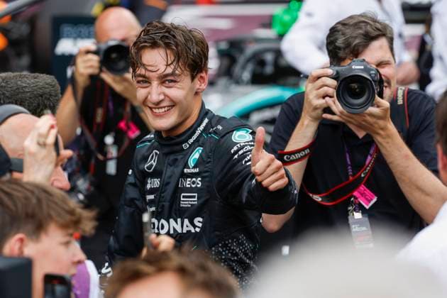 63 George Russell (GBR, Mercedes-AMG Petronas F1 Team), F1 Grand Prix of Austria at Red Bull Ring on June 30, 2024 in Spielberg, Austria. (Photo by HOCH ZWEI) Spielberg Austria