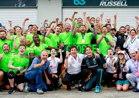 Toto Wolff (AUT, Mercedes-AMG Petronas F1 Team), 63 George Russell (GBR, Mercedes-AMG Petronas F1 Team), F1 Grand Prix of Austria at Red Bull Ring on June 30, 2024 in Spielberg, Austria. (Photo by HOCH ZWEI) Spielberg Austria