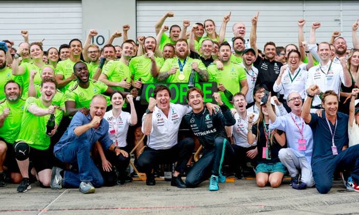 Toto Wolff (AUT, Mercedes-AMG Petronas F1 Team), 63 George Russell (GBR, Mercedes-AMG Petronas F1 Team), F1 Grand Prix of Austria at Red Bull Ring on June 30, 2024 in Spielberg, Austria. (Photo by HOCH ZWEI) Spielberg Austria