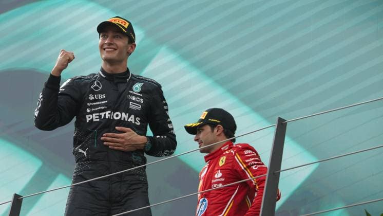 Styria: NÃ‚Â°63 George Russel GBR Mercedes AMG PETRONAS Formula One Team during FORMULA 1 QATAR AIRWAYS AUSTRIAN GRAND PRIX 2024 - Race, Formula 1 Championship in Styria, Austria, June 30 2024 Formula 1 Championship - FORMULA 1 QATAR AIRWAYS AUSTRIAN GRAND PRIX 2024 - Race  - ZUMAp169 20240630_zsa_p169_278 Copyright: xOttoxMoretti IPAxSportx