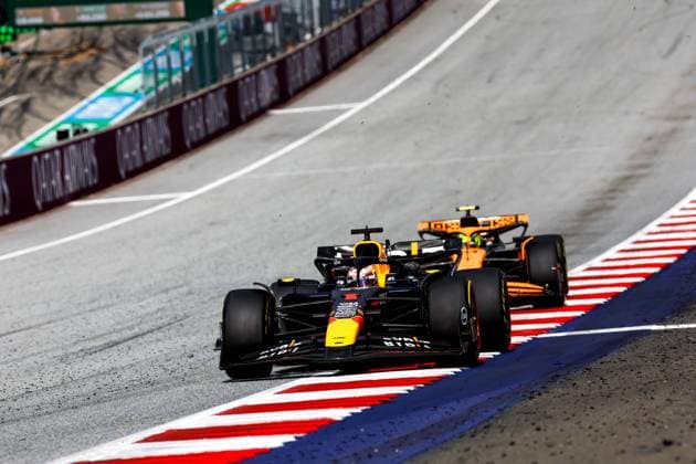 1 Max Verstappen (NLD, Oracle Red Bull Racing), 4 Lando Norris (GBR, McLaren Formula 1 Team), F1 Grand Prix of Austria at Red Bull Ring on June 30, 2024 in Spielberg, Austria. (Photo by HOCH ZWEI) Spielberg Austria