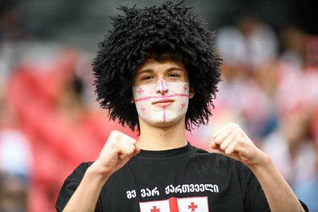 COLOGNE, GERMANY - 30 JUNE, 2024: The football match of EURO 2024 Spain vs Georgia at Sportpark Müngersdorf, Oswald-Hirschfeld-Weg, Müngersdorf, Lindenthal, Cologne, North Rhine-Westphalia, 50933, Germany  Copyright: xVITALIIxKLIUIEVx