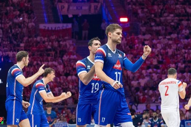 Volleyball, Nations League, Finale, Japan - Frankreich Japan - France 30.06.2024 Lodz, Poland, men s Volleyball Nations League, final round finals , game ( match ) Japan - France ; image shows: Trevor Clevenot photo Katarzyna Plewczynska Fotostyk Copyright: xFotostykxPhotoxAgencyx 20240630FCTKP1139