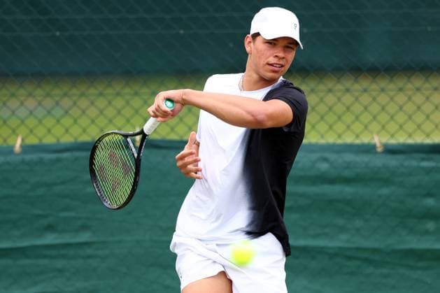 30th June 2024; All England Lawn Tennis and Croquet Club, London, England; Wimbledon Tennis Tournament, Practice Day; Ben Shelton (USA) during his practice session  ActionPlus12662067 ShaunxBrooks