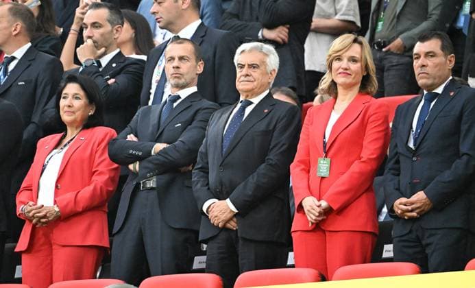 30.06.2024, xsltx, Fussball EM 2024 1 8 Finale, Spanien - Georgien emspor, v.l. UEFA Praesident Aleksander Ceferin (DFL DFB REGULATIONS PROHIBIT ANY USE OF PHOTOGRAPHS as IMAGE SEQUENCES and or QUASI-VIDEO) Köln