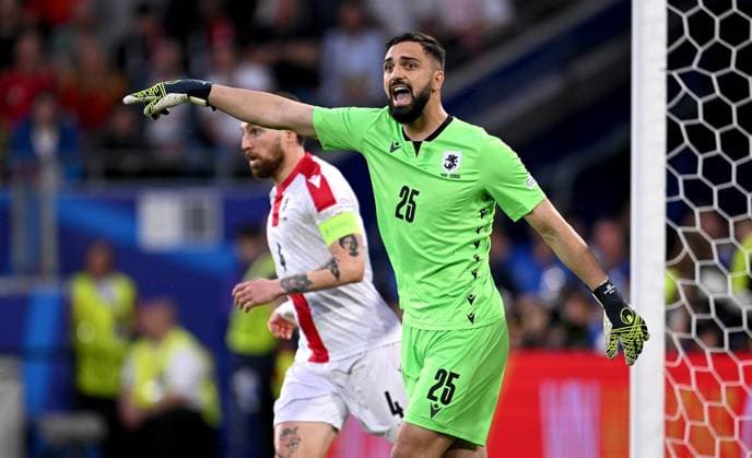 Fussball Euro 2024 Achtelfinale 30.06.2024 Spanien - Georgien Torwart Giorgi Mamardashvili (Georgien)