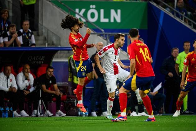 COLOGNE, GERMANY - 30 JUNE, 2024: The football match of EURO 2024 Spain vs Georgia at Rhein Energie Stadion  Copyright: xVITALIIxKLIUIEVx