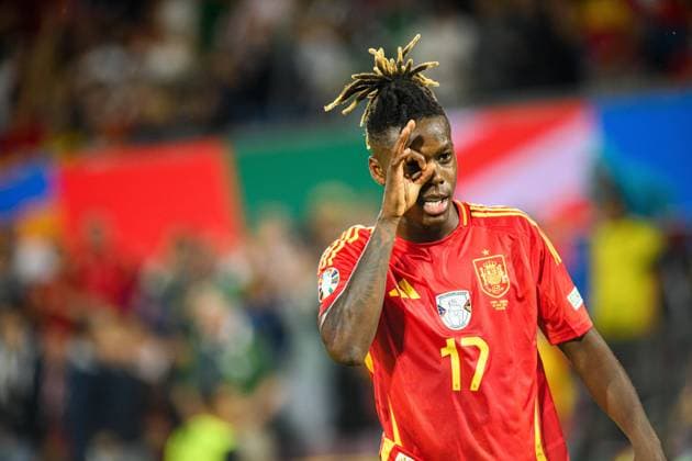 Bilder des Jahres 2024, Sport 06 Juni Sport Themen der Woche KW26 COLOGNE, GERMANY - 30 JUNE, 2024: Nico Williams, The football match of EURO 2024 Spain vs Georgia at Rhein Energie Stadion  Copyright: xVITALIIxKLIUIEVx