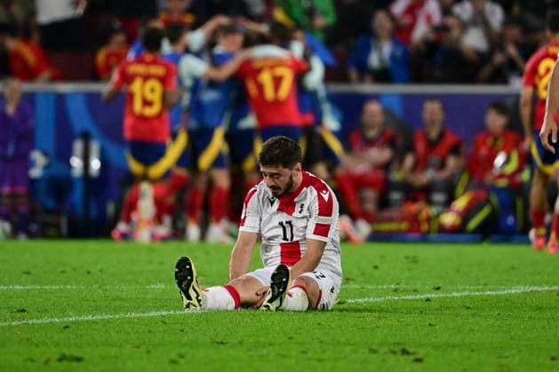 Torjubel zum 1:1 durch Rodri 16 (Spanien), Spanien vs. Georgien, Fussball, UEFA EURO, EM, Europameisterschaft,Fussball 2024, Achtelfinale, 30.06.2024 Koeln Nordrhein-Westfalen Deutschland