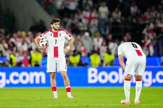 Spain v Georgia: Round of 16 - UEFA EURO, EM, Europameisterschaft,Fussball 2024 Khvicha Kvaratskhelia left winger of Georgia and SSC Napoli dejected after third goal of Spain during the UEFA EURO 2024 round of 16 match between Spain and Georgia at Cologne Stadium on June 30, 2024 in Cologne, Germany. Cologne Germany  Copyright: xJosexBretonx originalFilename:bretonhernandez-spainvge240630_npTZd.jpg