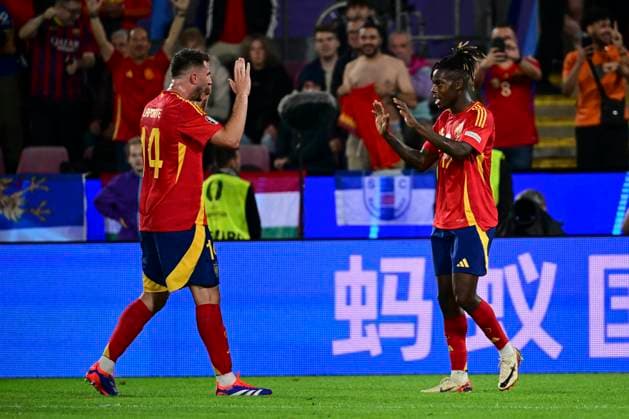 Torjubel zum 3:1 durch Nico Williams 17 (Spanien), Spanien vs. Georgien, Fussball, UEFA EURO, EM, Europameisterschaft,Fussball 2024, Achtelfinale, 30.06.2024 Koeln Nordrhein-Westfalen Deutschland