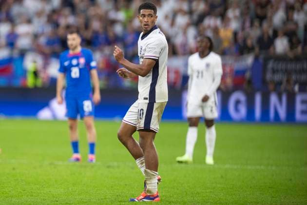 UEFA EURO, EM, Europameisterschaft,Fussball 2024: England - Slowakei; 30.06.2024 Jude Bellingham (England, 10). UEFA EURO 2024: England - Slowakei; Arena AufSchalke, Gelsenkirchen am 30.06.2024 Copyright: xBEAUTIFULxSPORTS Meuselx