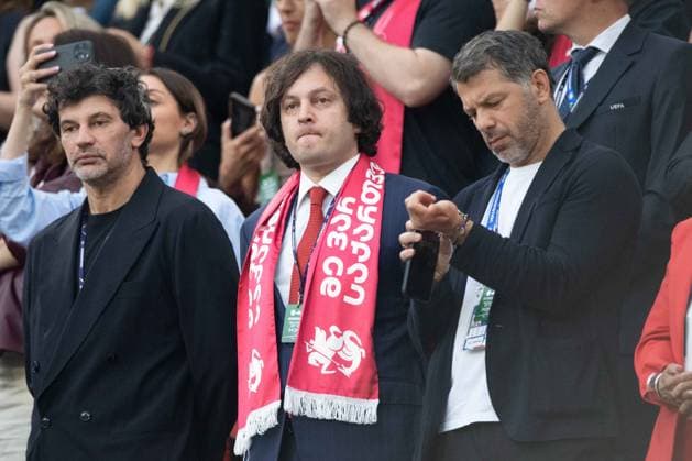 Irakli Kobachidse, Mitte, Politiker, Premierminister Georgien, Achtelfinale Spanien (ESP) - Georgien (GEO) 4:1 Stadion Koeln, Cologne Stadium, 30.06.2024. Fussball UEFA EURO, EM, Europameisterschaft,Fussball 2024 GERMANY vom 14.06.2024 - 14.07.2024. Â