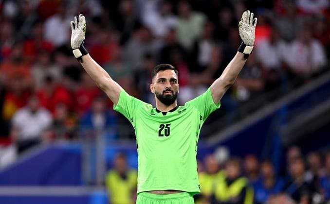 Fussball Euro 2024 Achtelfinale 30.06.2024 Spanien - Georgien Torwart Giorgi Mamardashvili (Georgien)