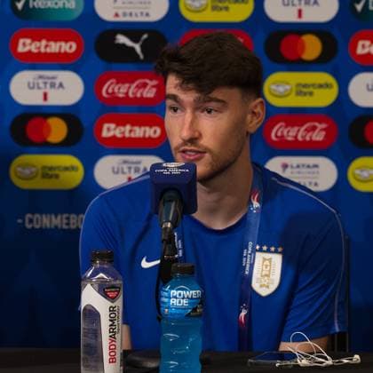 June 30, 2024, Kansas City, Missouri, USA: Team Uruguay goalkeeper FRANCO ISRAEL gives a press conference, PK, Pressekonferenz at Arrowhead Stadium in Kansas City, Missouri on June 30, 2024. Kansas City USA - ZUMAh139 20240630_zap_h139_003 Copyright: xSerenaxS.Y.xHsux