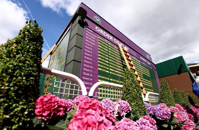 A general view of the order of play. Wimbledon Tennis Championships, Day 1, The All England Lawn Tennis and Croquet Club, London, UK - 01 Jul 2024  Copyright: xJamesxMarsh Shutterstockx 14565034i