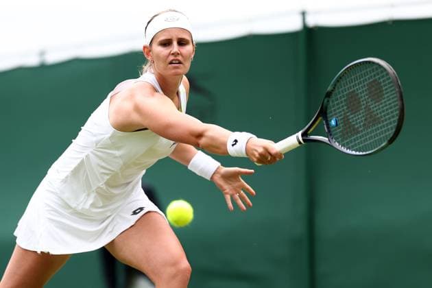 1st July 2024; All England Lawn Tennis and Croquet Club, London, England; Wimbledon Tennis Tournament, Day 1; Greet Minnen (BEL) in action during her first round match against Heather Watson (GBR)  ActionPlus12662343 ShaunxBrooks
