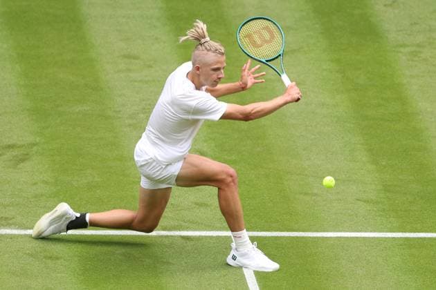 Mark Lajal of Estonia Wimbledon Tennis Championships, Day 1, The All England Lawn Tennis and Croquet Club, London, UK - 01 Jul 2024  Copyright: xEllaxLing Shutterstockx 14565035j