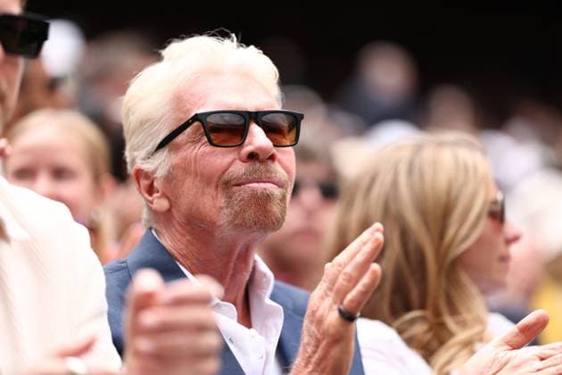 1st July 2024; All England Lawn Tennis and Croquet Club, London, England; Wimbledon Tennis Tournament, Day 1; Sir Richard Branson sits in the crowd during the match with Carlos Alcaraz (ESP) vs Mark Lajal (EST)  ActionPlus12662377 ShaunxBrooks