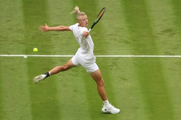 Mark Lajal of Estonia Wimbledon Tennis Championships, Day 1, The All England Lawn Tennis and Croquet Club, London, UK - 01 Jul 2024  Copyright: xEllaxLing Shutterstockx 14565035w