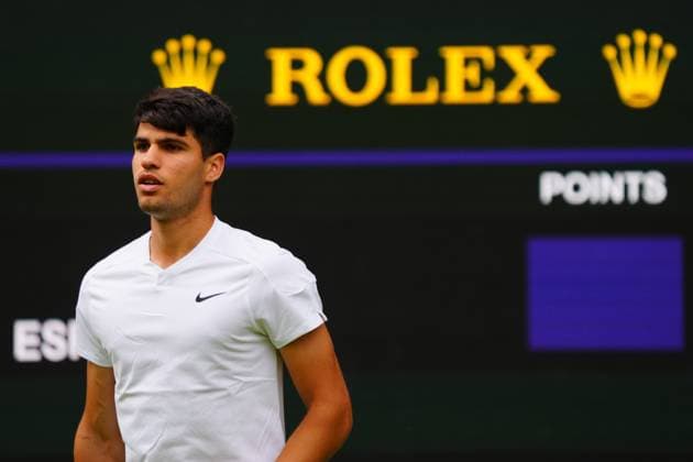Carlos Alcaraz during his first round match Wimbledon Tennis Championships, Day 1, The All England Lawn Tennis and Croquet Club, London, UK - 01 Jul 2024  Copyright: xJavierxGarcia Shutterstockx 14565033dm