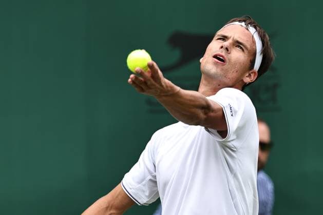 Daniel Altmaier, GER, during first round of 2024 All England Lawn Tennis Championships at Wimbledon, gentlemens singles, London, 01 07 2024; -