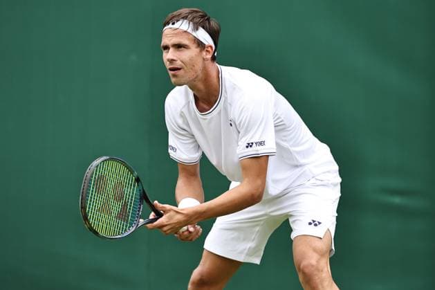 Daniel Altmaier, GER, during first round of 2024 All England Lawn Tennis Championships at Wimbledon, gentlemens singles, London, 01 07 2024; -
