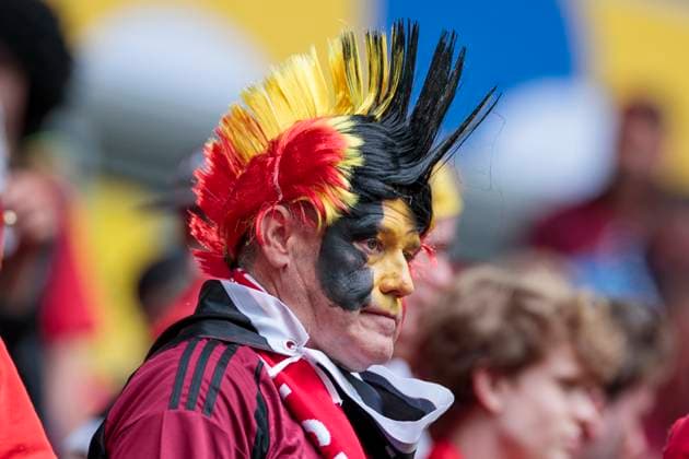 UEFA EURO, EM, Europameisterschaft,Fussball 2024: Frankreich - Belgien; 01.07.2024 Impressionen: Belgische Fans vor Anpfiff. UEFA EURO 2024: Achtelfinale: Frankreich - Belgien; Düsseldorf Arena, Düsseldorf am 01.07.2024 Copyright: xBEAUTIFULxSPORTS Meuselx