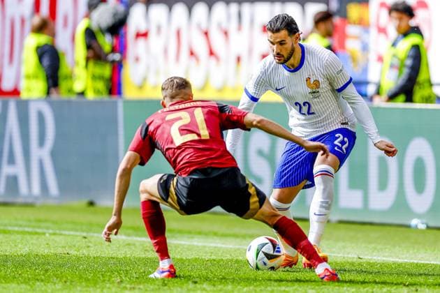 DUSSELDORF, Dusseldorf Arena ,01-07-2024 , European Football Championship Euro2024, round of 16 match no.42 between France and Belgium, France player Theo Hernandez France - Belgium (Euro2024)  x25653477x Copyright: