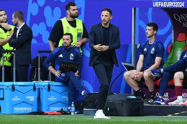 Fußball UEFA EURO, EM, Europameisterschaft,Fussball 2024 Achtelfinale Frankreich - Belgien am 01.07.2024 in der Düsseldorf Arena in Düsseldorf Domenico Tedesco ( Trainer Cheftrainer Belgien )