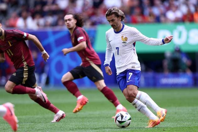 France vs Belgium Antoine Griezmann of France in action during the UEFA EURO, EM, Europameisterschaft,Fussball 2024 round of 16 match between France and Belgium at Arena Dusseldorf on July 1, 2024 in Dusseldorf, Germany. Dusseldorf Arena Dusseldorf Germany Copyright: xMarcoxCanonierox