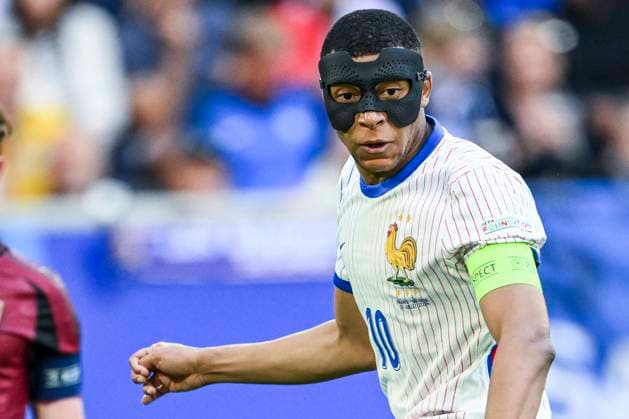 France v Belgium Round of 16 - UEFA EURO, EM, Europameisterschaft,Fussball 2024 DUSSELDORF, GERMANY - JULY 01 : Kylian Mbappe forward of France in action during the UEFA EURO 2024 European Football Championship tournament round of 16 match between France and Belgium at Dusseldorf Arena on July 1, 2024 in Dusseldorf, Germany, 01 07 2024 Dusseldorf Germany  Copyright: xVincentxKalutx
