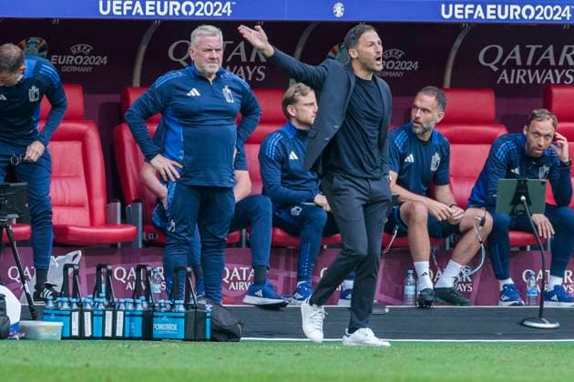 UEFA EURO, EM, Europameisterschaft,Fussball 2024: Frankreich - Belgien; 01.07.2024 Domenico Tedesco (Belgien, Cheftrainer). UEFA EURO 2024: Achtelfinale: Frankreich - Belgien; Düsseldorf Arena, Düsseldorf am 01.07.2024 Copyright: xBEAUTIFULxSPORTS Meuselx