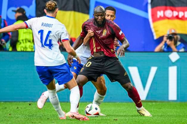 France v Belgium Round of 16 - UEFA EURO, EM, Europameisterschaft,Fussball 2024 DUSSELDORF, GERMANY - JULY 01 : Lukaku Romelu forward of Belgium in action during the UEFA EURO 2024 European Football Championship tournament round of 16 match between France and Belgium at Dusseldorf Arena on July 1, 2024 in Dusseldorf, Germany, 01 07 2024 Dusseldorf Germany  Copyright: xVincentxKalutx