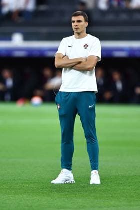 Joao Palhinha of Portugal on the pitch prior to kick off Portugal v Slovenia, UEFA European Championship, EM, Europameisterschaft 2024, Round of 16, Football, Frankfurt Arena, Frankfurt, Germany - 01 Jul 2024 EDITORIAL USE ONLY No use with unauthorised audio, video, data, fixture lists, club league logos or live services. Online in-match use limited to 120 images, no video emulation. No use in betting, games or single club league player publications.  Copyright: xMichaelxZemanek Shutterstockx 14566640m