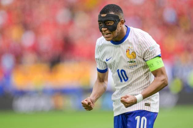 Fußball, UEFA EURO, EM, Europameisterschaft,Fussball 2024 Achtelfinale, 20240701, Frankreich, Belgien. Im Bild Kylian MBAPPE (Frankreich, 10) Torjubel bejubelt Jubel Tor 1:0. Düsseldorf Düsseldorf Arena Nordrhein-Westfalen Deutschland Copyright: Passion2Press MarkusxFischerx