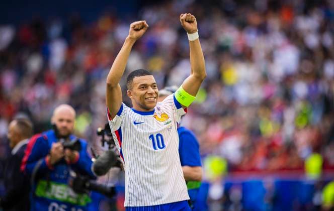 Dusseldorf, Germany. 01st Jul 2024. Final jubilation: Kylian Mbappe (FRA) France - Belgium Frankreich - Belgien 01.07.2024