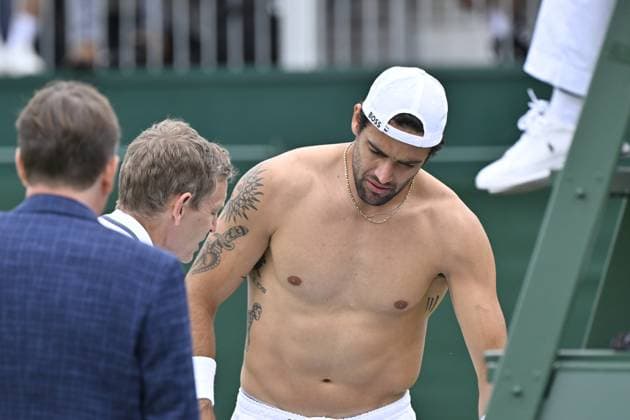 Tennis : Wimbledon 2024 - England - Matteo Berrettini - Italie Tennis : Wimbledon 2024 - England - 01 07 2024 ChrysleneCaillaud Panoramic 
